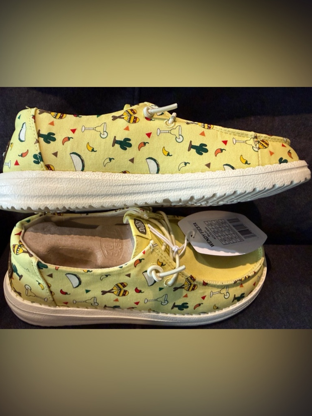 NWT Hey Dude Wendy fiesta Womens Sneakers - Yellow, Perfect for cinco de Mayo